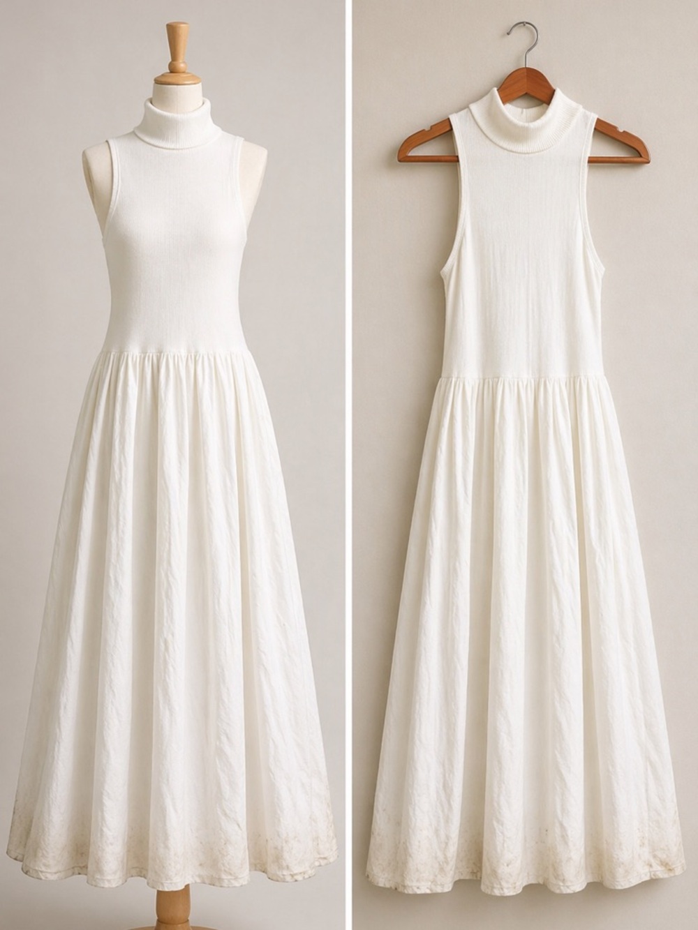 Reformation Sleeveless Cream Dress New XS Stunning NEW